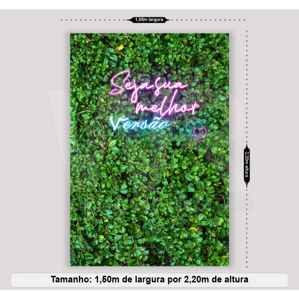 Painel Fotográfico Retangular Tecido Sublimado 3D Fundo Instagramável Seja sua melhor Versão