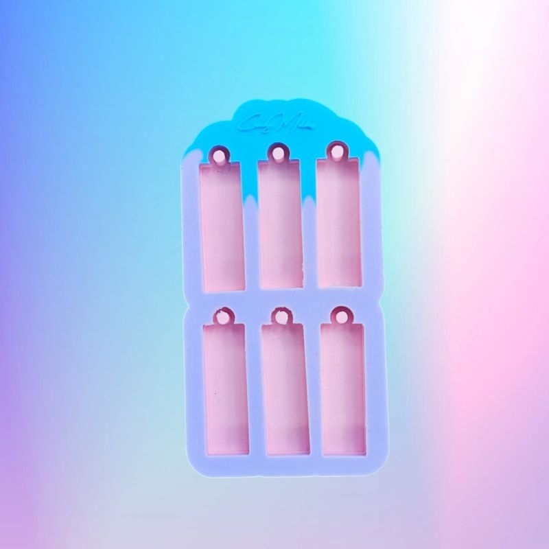 Molde de Silicone Tag Retângulo Pequeno 4cm artesanato resina epóxi
