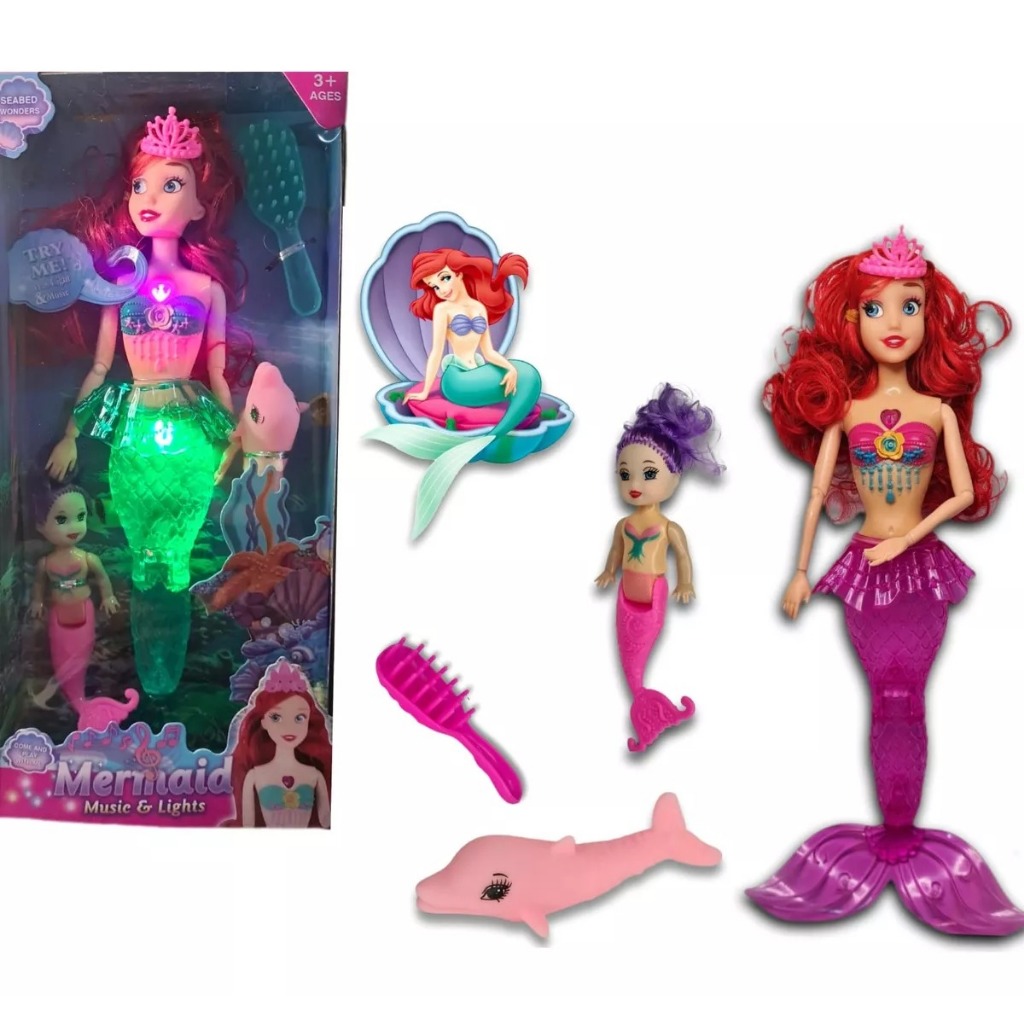 Boneca 2 Sereia Tipo Barbie Ariel Canta e Brilha Brinquedo Infantil menina em Oferta na Shopee