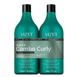 Combo Shampoo 900ml + Máscara Condicionante 900ml Curly Vizet em Oferta na Shopee