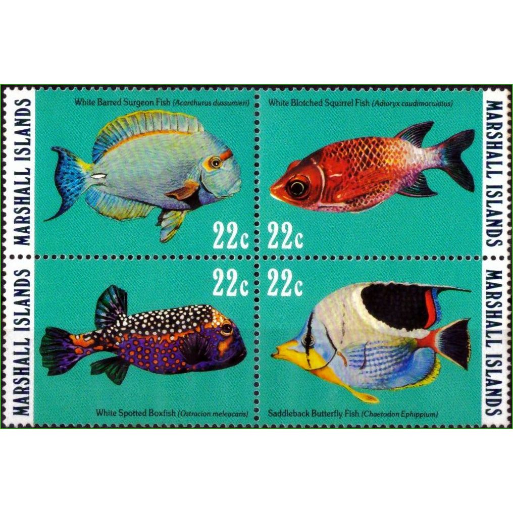 Ilhas Marshall - Peixes - 1985 - S/Completa - Bloco com 4 selos - OC19209 - Filatelia - Selos