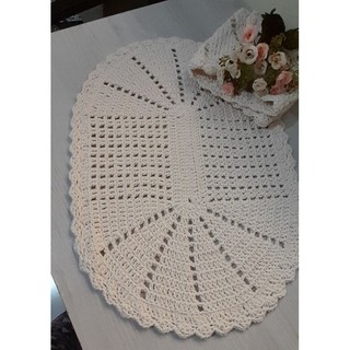 Tapete de Crochê Oval/Tapetes Multiuso/Moda Casa