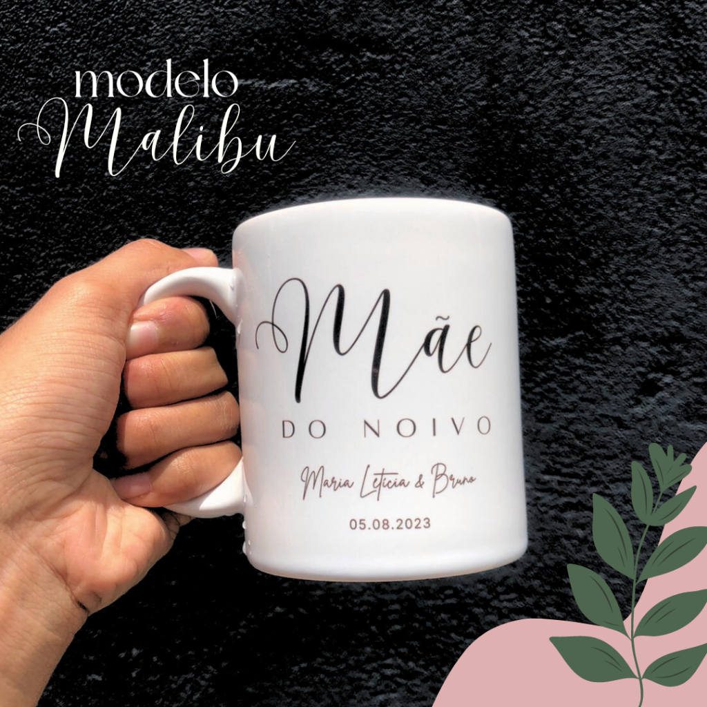 Caneca porcelana MALIBU - casamento - pais dos noivos mensagem - LEIA A DESCRIÇÃO!! em Oferta na Shopee
