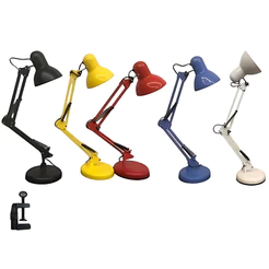 Luminária Abajur De Mesa Articulada Base e Garra 2 Em 1 Luminária Fixar