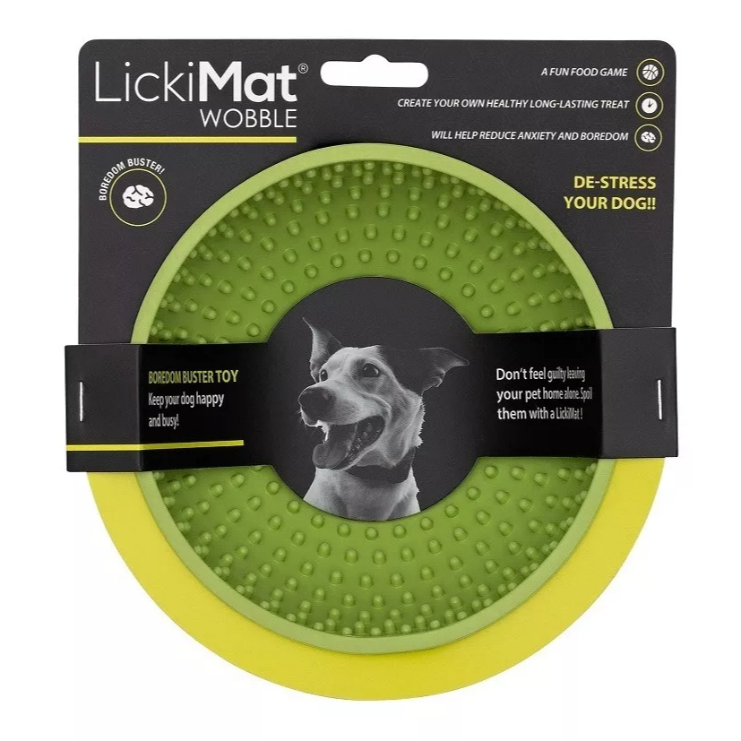 Tapete De Lamber Comedouro Cães Lickimat Wobble Tigela Verde