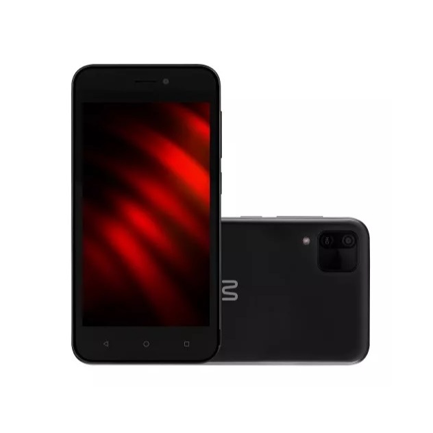 Celular Smartphone Multilaser E 2 1G 32GB Wi-Fi Tela 5 pol. Dual Chip 1GB RAM Android Quad Core Preto - dourado Presente dia das Crianças