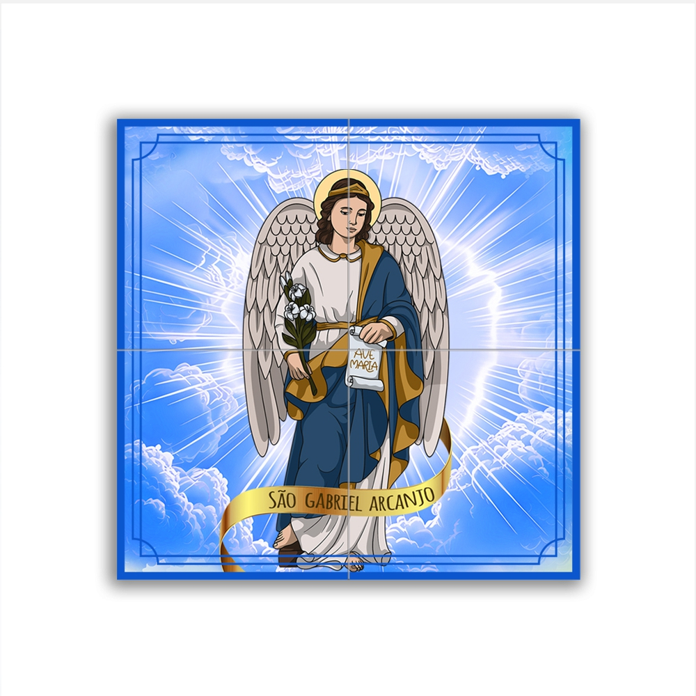 Quadro em azulejos Anjo São Gabriel Arcanjo 24