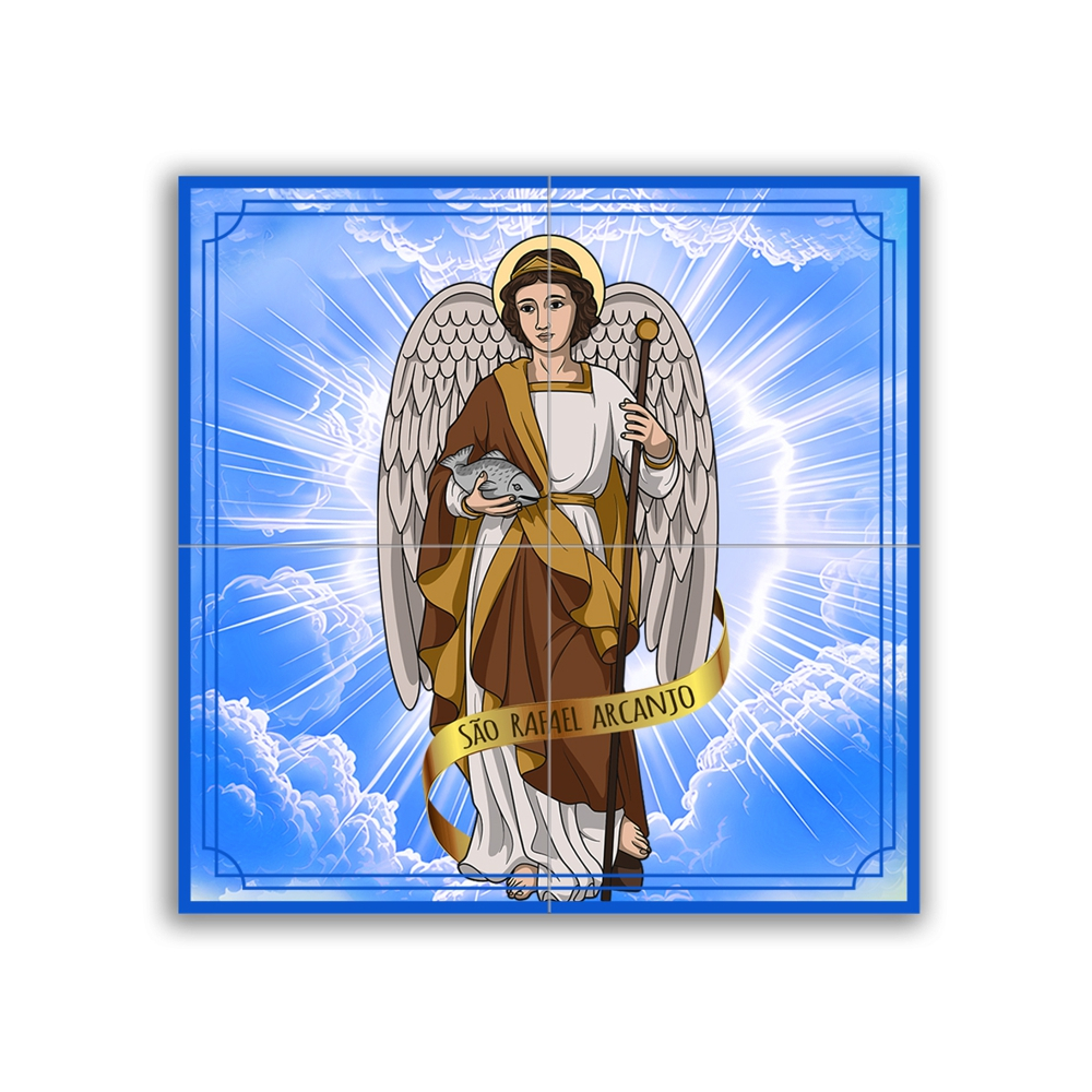Quadro em azulejos Anjo São Rafael Arcanjo 24