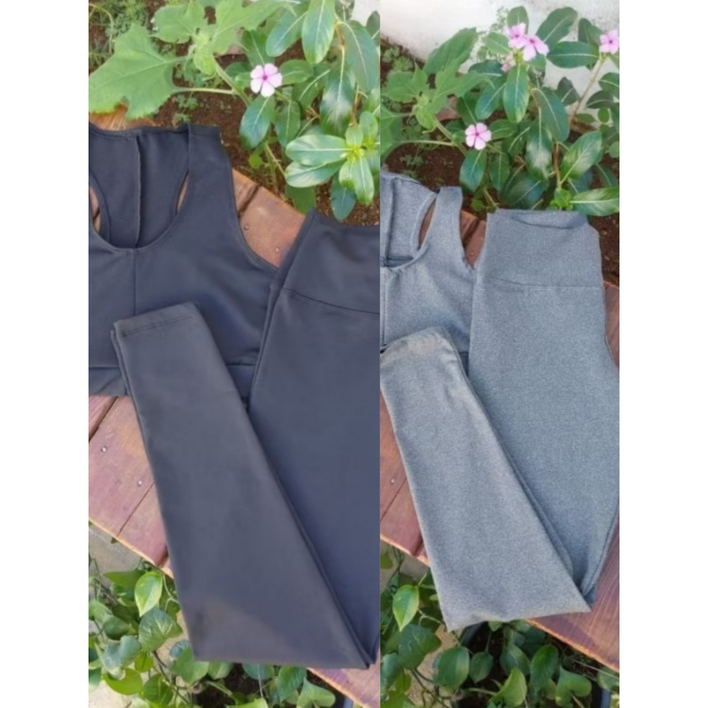 CONJUNTO LEGGING E TOP  TOP SEM BOJO E TAMANHO ÚNICO AMBOS EM SUPLEX em Oferta na Shopee