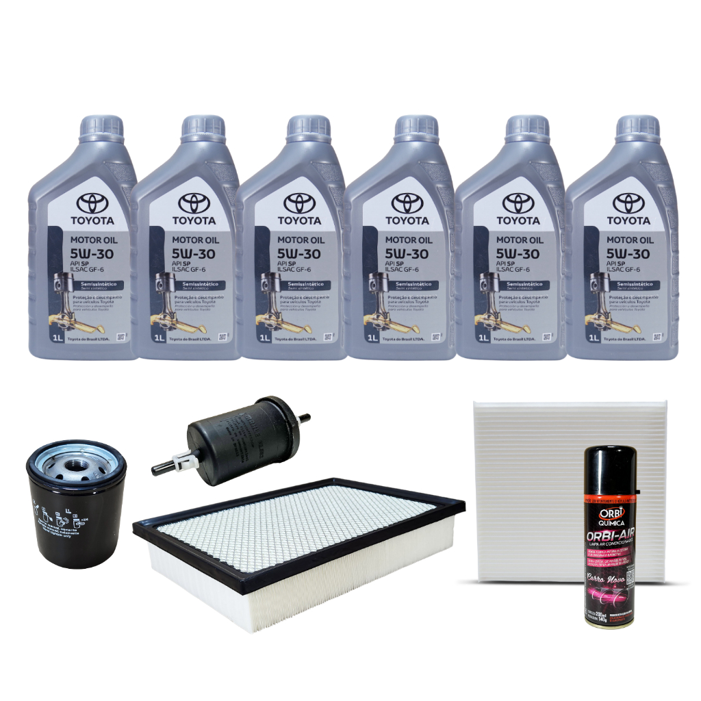 Kit Troca de Oleo Hilux 2.7 16v Sw4 Flex Acima De 2016 - Toyota 5w30