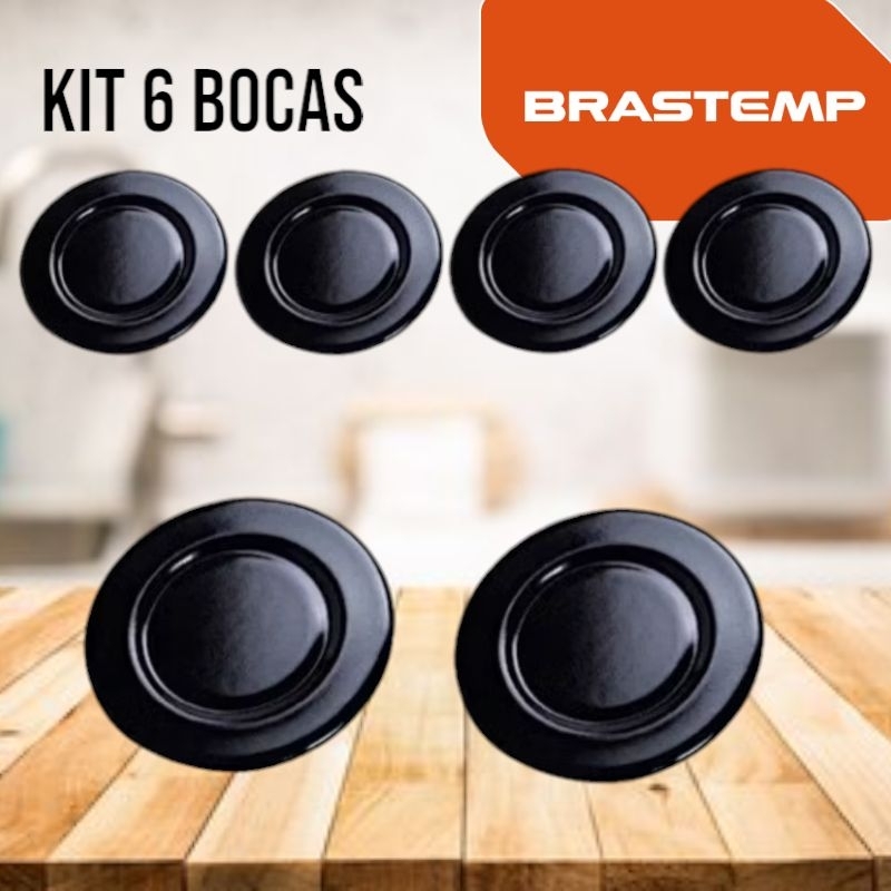 Jogo 4, 5 ou 6 Espalhadores Tampinha Fogão/Cooktop Brastemp Consul Eva Erva Doce Ferro Esmaltado Preto em Oferta na Shopee