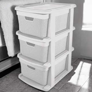 Gaveteiro de Chão 15 Litros com 3 Gavetas Organizador Multiuso Banheiro Quarto Escritório ...