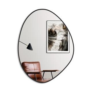 Espelho Orgânico Decorativo 60x40 Couro + Suporte em Oferta na Shopee