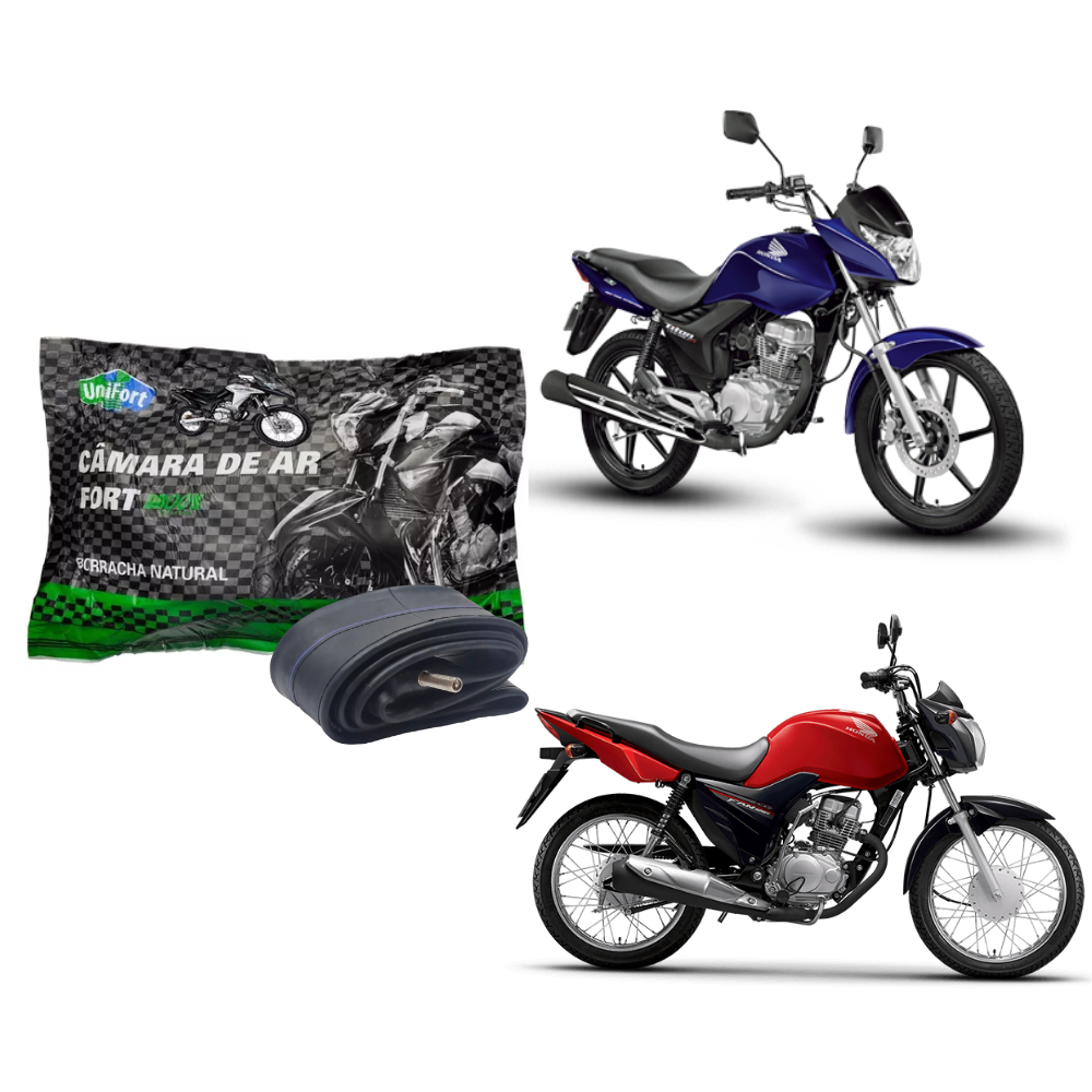 Kit 3 Câmara Ar Moto Pneu Aro 18 Moto Honda Cg Titan Fan 125/150