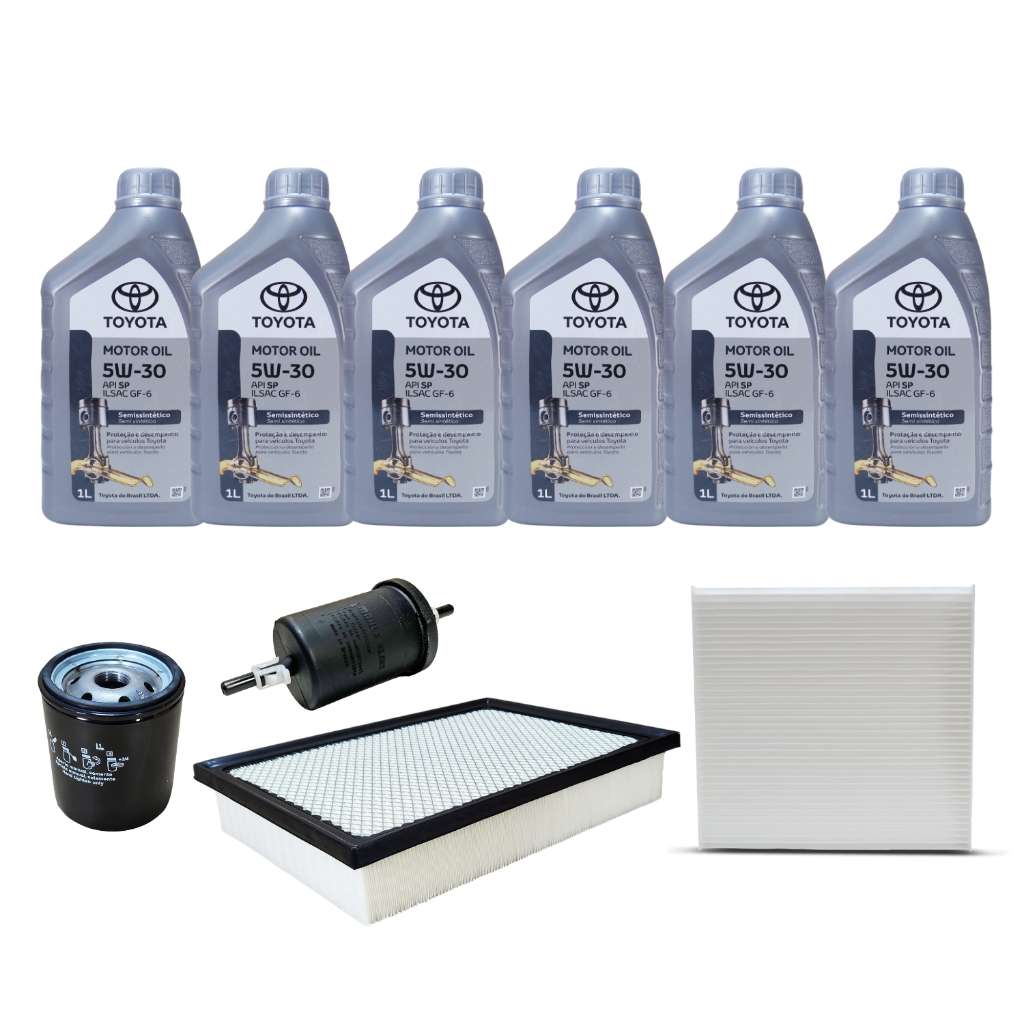 Kit Troca de Oleo Hilux 2.7 16v Sw4 Flex Acima De 2016 - 6 Toyota 5w30
