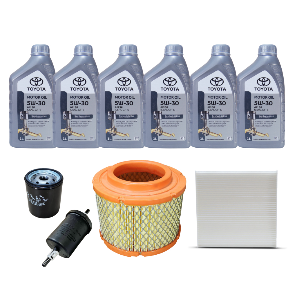 Kit Troca De Oleo Hilux 2.7 16v Sw4 Flex 2012-2015 6 TOYOTA 5W30