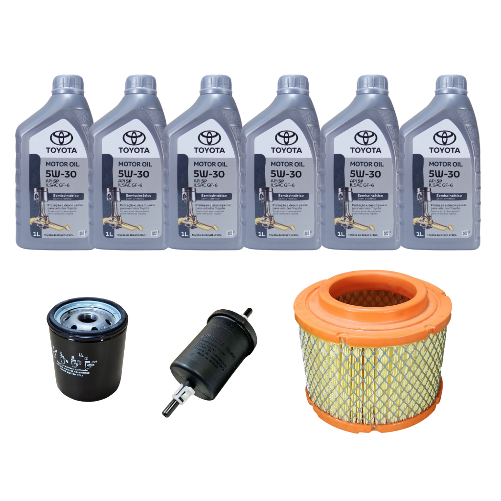 Kit Troca De Oleo Hilux 2.7 16v Sw4 Flex 2012-2015 Toyota 5w30