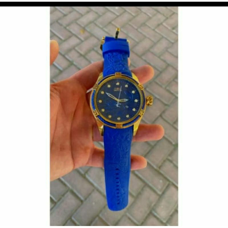 relógio invicta subaqua noma azul pulseira de borracha masculino