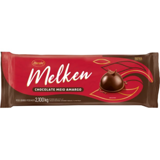 Barra de Chocolate Nobre Melken Meio Amargo 2,1kg - Harald em Oferta na Shopee