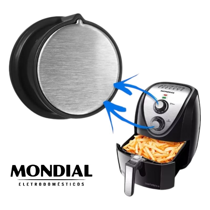 Botão Air Fryer Mondial AFN40 AFN50 AFN80 Timer Preto Vermelho Fritadeira Compatível Qualidade Envio Rápido
