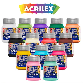 Kits Tintas de Tecido Acrilex 37ml (Pode escolher as cores) em Oferta na Shopee