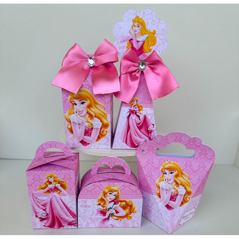 Kit Personalizados Pegue e Monte A Bela Adormecida Princesa Aurora Lembrancinha Caixinha (Informe nome e idade no Chat)