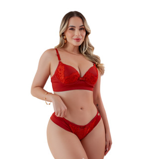 Conjunto Lingerie Feminino com Bojo Renda Calcinha e Sutiã Moda Intima ZILOOK