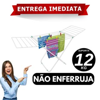 Varal De Chão Com Abas Reforçado Dobrável Aço Secalux 12kg em Oferta na Shopee