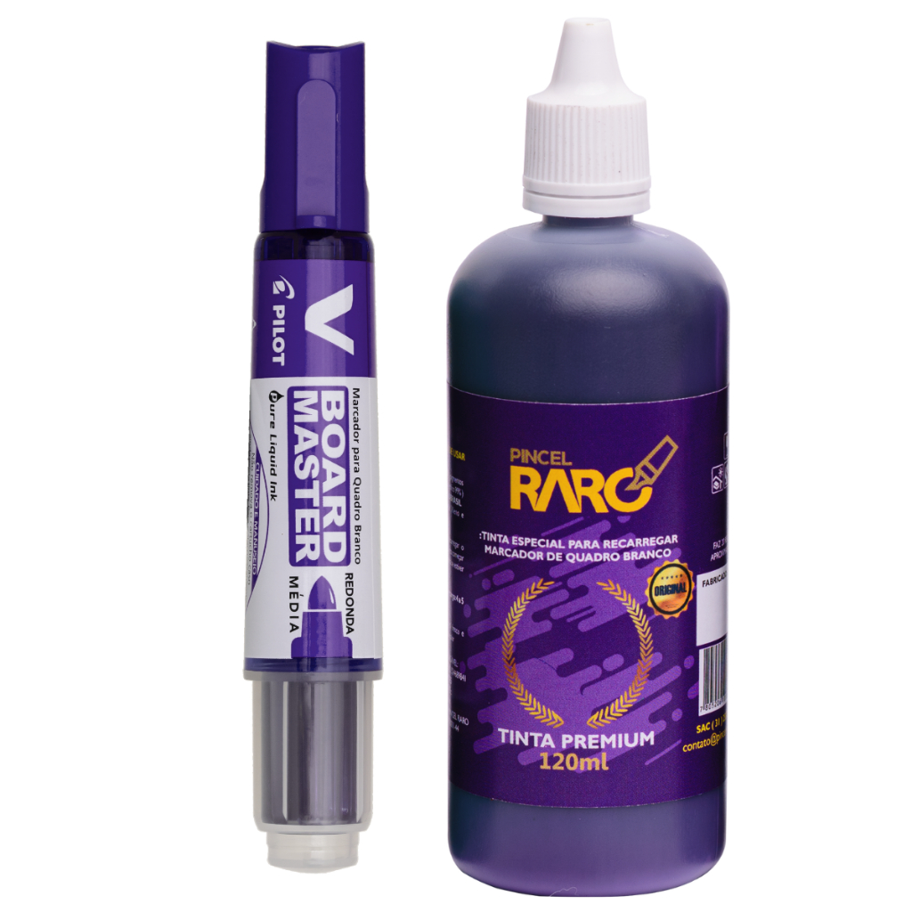 Pincel Quadro Branco Pilot V-board Master + Refil 120ml Violeta