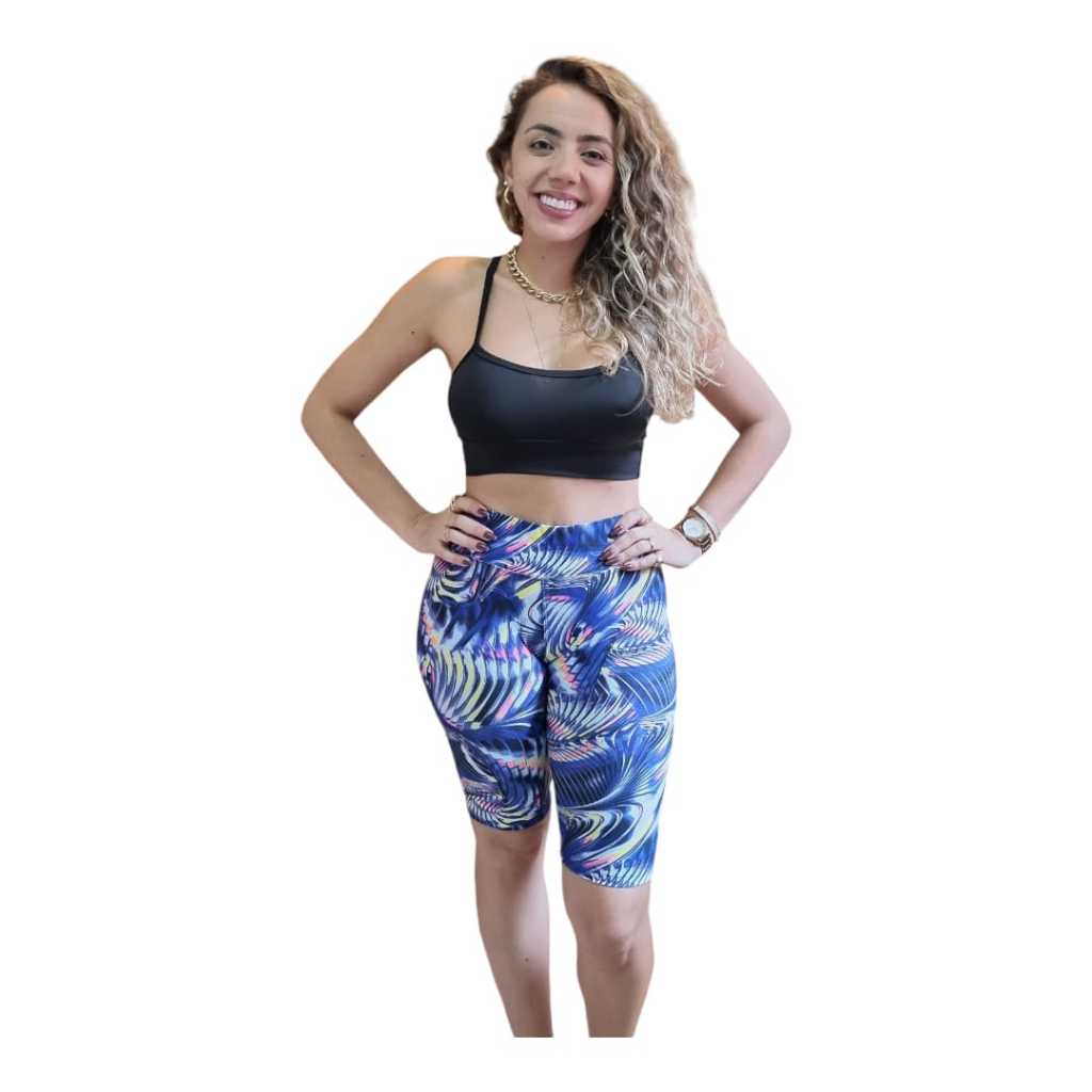 Kit com 5 (CINCO) Bermudas de suplex estampado Pespontada  - Academia Ciclista - Estampas Diversas