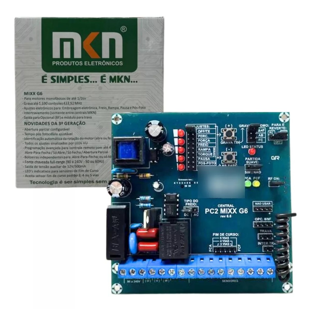 Placa Eletrônica Para Portão Peccinin 433,92mhz Pc2-mixx Mkn