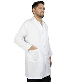 Jaleco/guarda Pó 7/8 Manga Longa Branco C/ 3 Bolsos em Oferta na Shopee