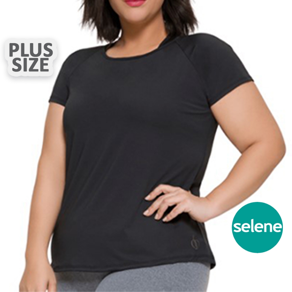 Camiseta Fitness Academia PlusSize DryFit Academia Treino Selene Plus Feminina Blusa Treino