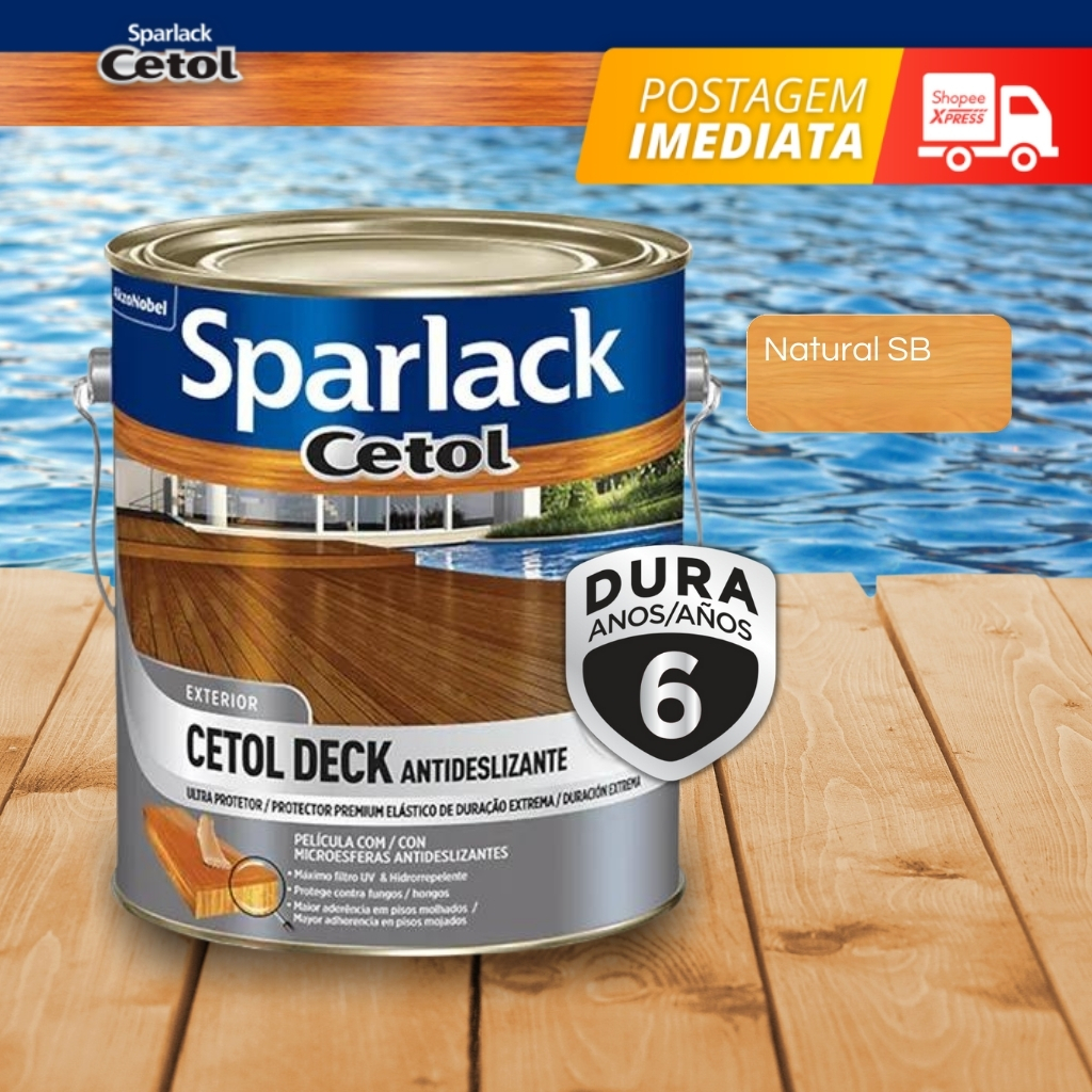 Verniz Cetol Deck Antiderrapante 3,6 Litros Semi Brilhante em Oferta na Shopee