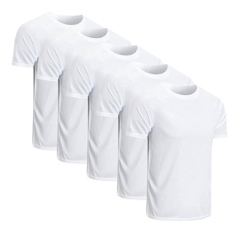 Kit 5 Camisetas Brancas 100% Poliéster Premium Para Sublimação Silk Personalização