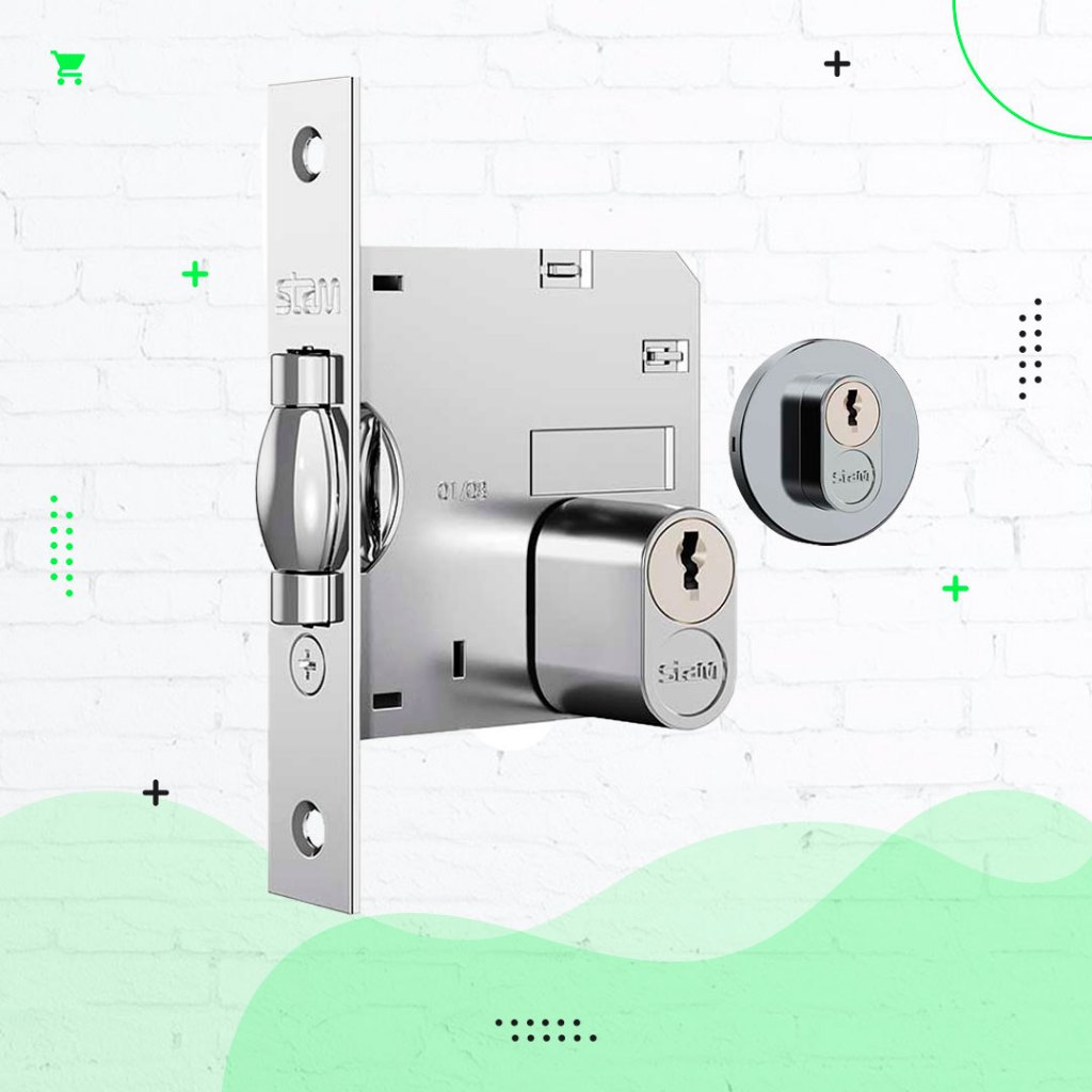 Fechadura Rolete Stam Para Porta Pivotante Acabamento Inox em Oferta na Shopee