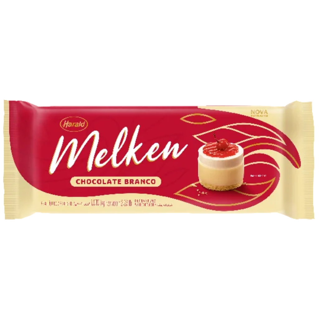 Chocolate Nobre Melken Branco em Barra 1,01kg Harald em Oferta na Shopee