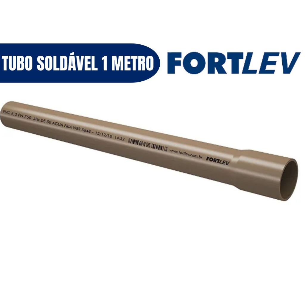 Tubo 3/4 Fortlev 25mm Soldável Barra Cano Marrom 1 Metro em Oferta na Shopee