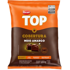 Cobertura TOP Chocolate Meio Amargo em Gotas 1,01kg Harald