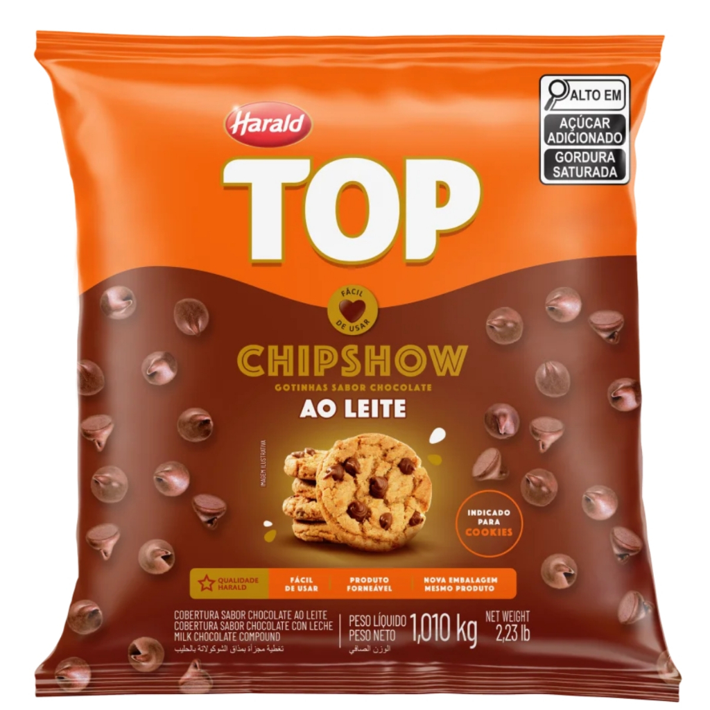 Chipshow TOP Chocolate Ao Leite em Gotas Forneável 1,01kg - Harald