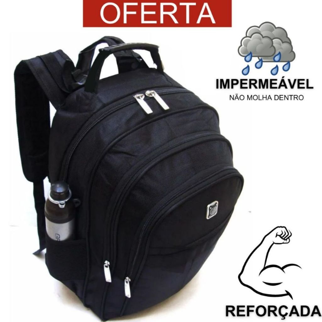 Mochila Mala Reforçada Notebook Unissex Trabalho Faculdade Oferta