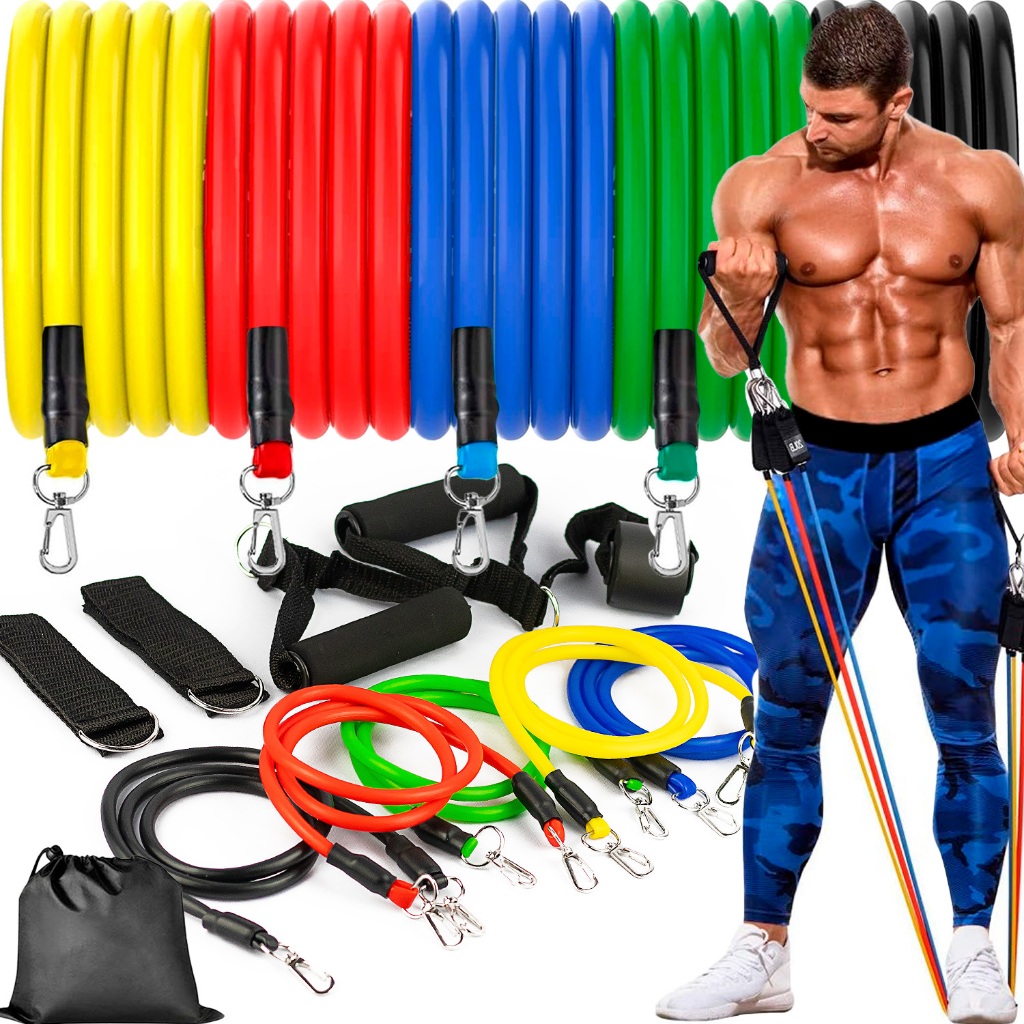 Kit 5 Elásticos Extensores Treinamento Funcional Academia YOGA FISIOTERAPIA Envio Imediato VEJA VÍDEO