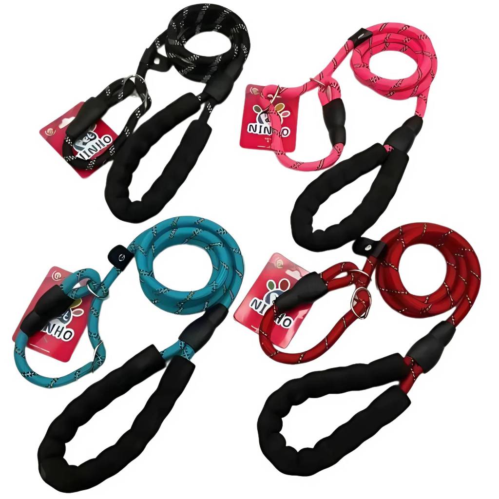 Coleira Enforcador de 1,30M para Cachorro Guia Anti Puxão para Pets de Pequeno Médio e Grande Porte Corda de 1,0MM em Oferta na Shopee