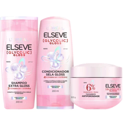 Kit Elseve Glycolic Gloss - Shampoo, Condicionador e Máscara