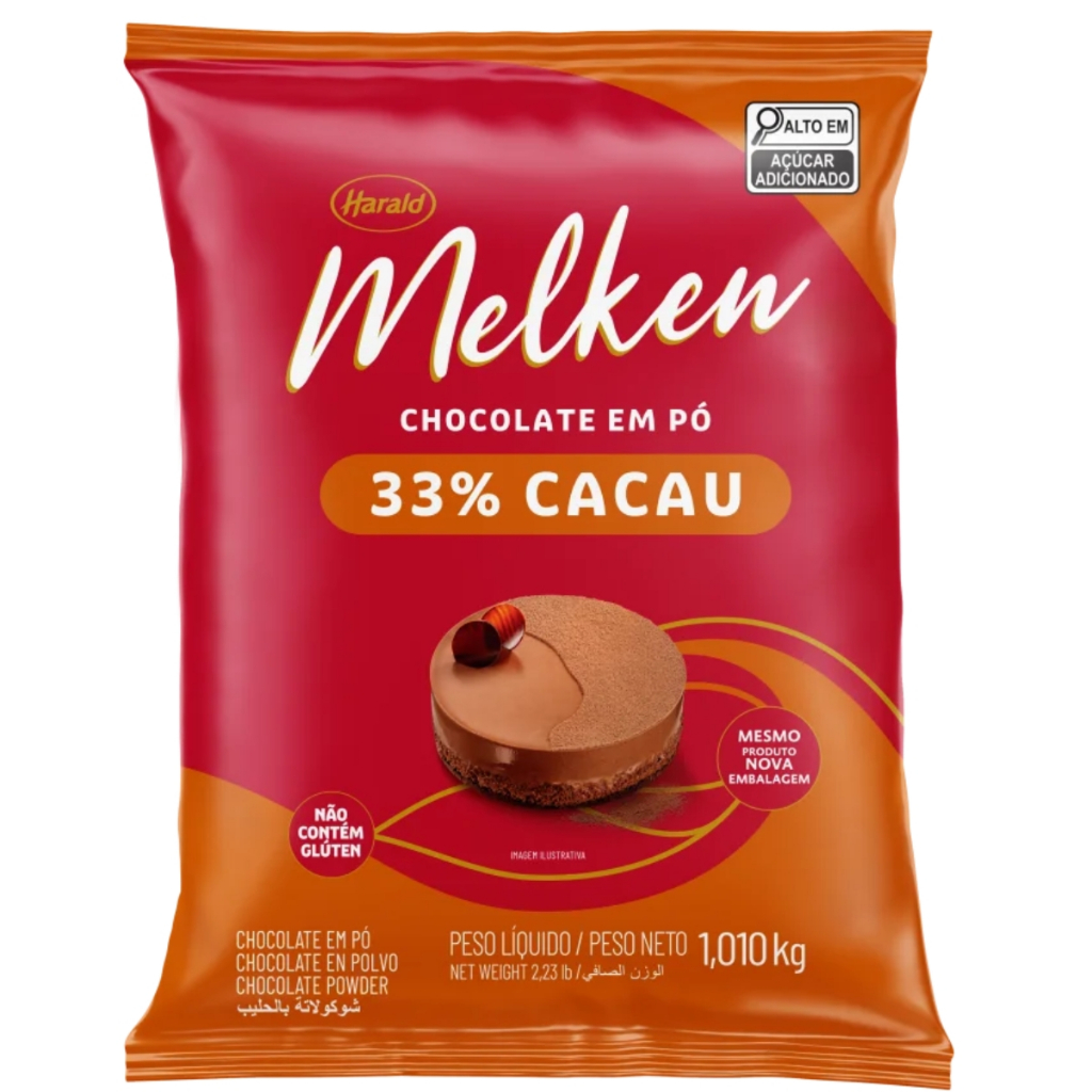 Chocolate em Pó Nobre Melken 33% Cacau 1,010kg Harald
