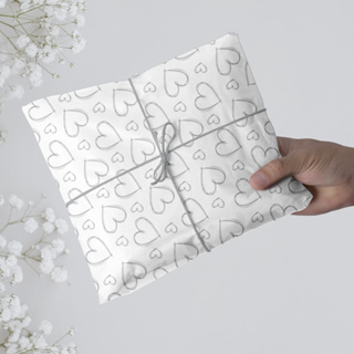 Papel Seda Estampado Coração Prata - 50 unid em Oferta na Shopee