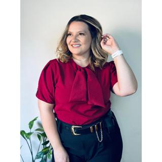 Blusa Evangélica Feminina Plus Size Elegante Trabalho em Oferta na Shopee