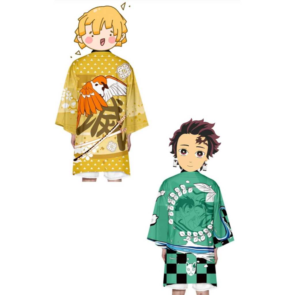 CAPA MANTO ANIME KIMONO DEMON SLAYER TANJIRO / ZENITSU