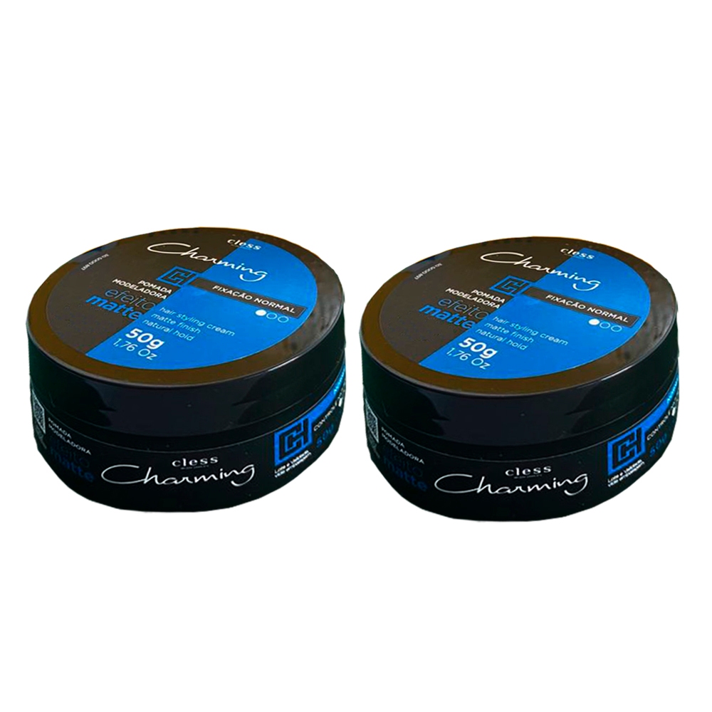 Kit 2 Pomada Modeladora Para Cabelo Normal Cless Charming - 50gr