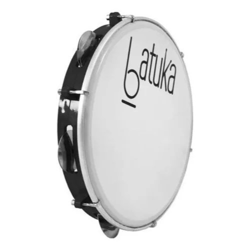 Pandeiro Profissional Luen Preto 10 Pol Pele Leitosa Batuka Samba Pagode